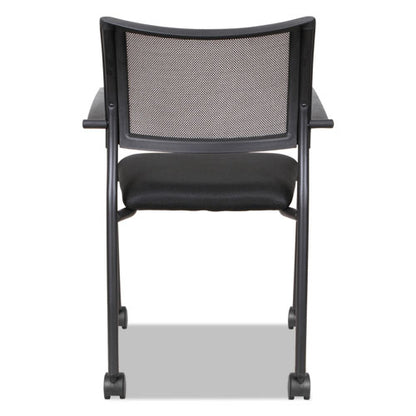 Alera Eikon Series Stacking Mesh Guest Chair, 20.86" X 24.01" X 33.07", Black Seat, Black Back, Black Base, 2/carton