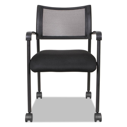 Alera Eikon Series Stacking Mesh Guest Chair, 20.86" X 24.01" X 33.07", Black Seat, Black Back, Black Base, 2/carton