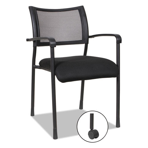 Alera Eikon Series Stacking Mesh Guest Chair, 20.86" X 24.01" X 33.07", Black Seat, Black Back, Black Base, 2/carton