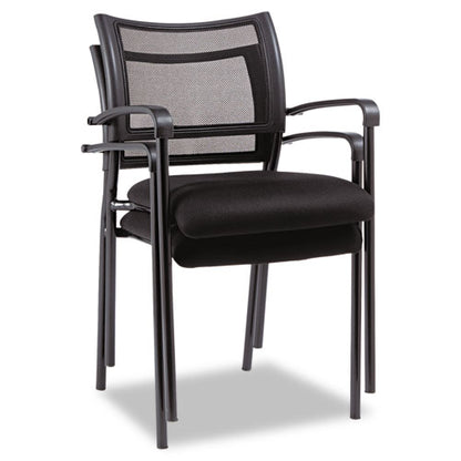 Alera Eikon Series Stacking Mesh Guest Chair, 20.86" X 24.01" X 33.07", Black Seat, Black Back, Black Base, 2/carton