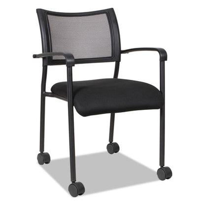 Alera Eikon Series Stacking Mesh Guest Chair, 20.86" X 24.01" X 33.07", Black Seat, Black Back, Black Base, 2/carton