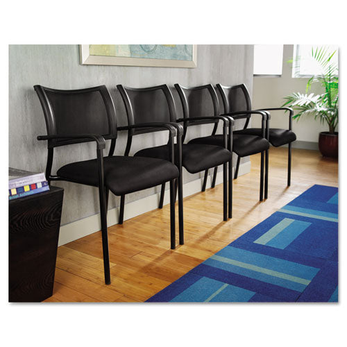 Alera Eikon Series Stacking Mesh Guest Chair, 20.86" X 24.01" X 33.07", Black Seat, Black Back, Black Base, 2/carton