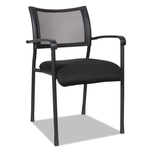 Alera Eikon Series Stacking Mesh Guest Chair, 20.86" X 24.01" X 33.07", Black Seat, Black Back, Black Base, 2/carton