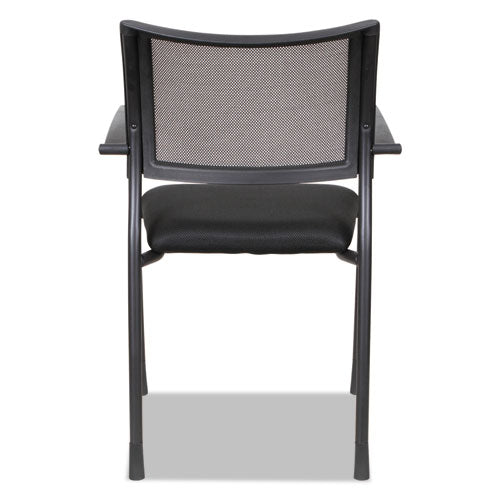 Alera Eikon Series Stacking Mesh Guest Chair, 20.86" X 24.01" X 33.07", Black Seat, Black Back, Black Base, 2/carton