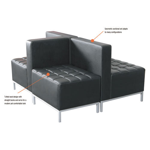 Alera Qub Series Corner Sectional, 26.38w X 26.38d X 30.5h, Black