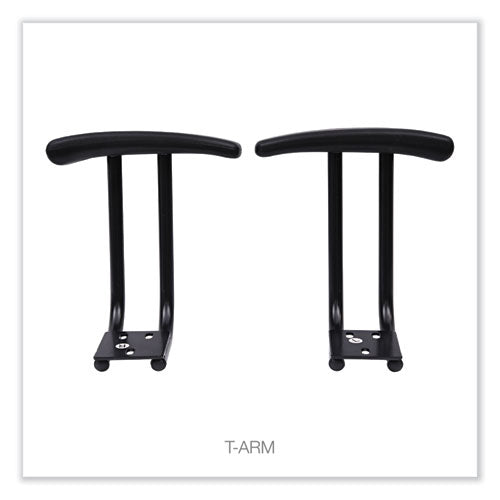 Optional Fixed Height T-arms For Alera Essentia And Interval Series Chairs, Black, 2/set