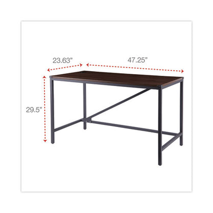 Industrial Series Table Desk, 47.25" X 23.63" X 29.5", Modern Walnut