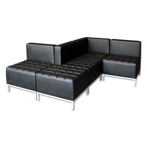 Alera Qub Series Powered Armless L Sectional, 26.38w X 26.38d X 30.5h, Black