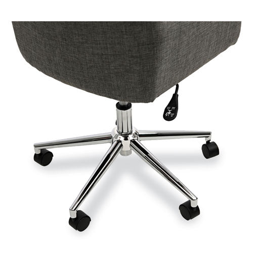 Mid-century Task Chair, Supports Up To 275 Lb, 18.9" To 22.24" Seat Height, Gray Seat, Gray Back