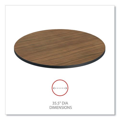 Reversible Laminate Table Top, Round, 35.5" Diameter, Espresso/walnut