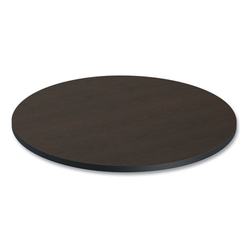 Reversible Laminate Table Top, Round, 35.5" Diameter, Espresso/walnut