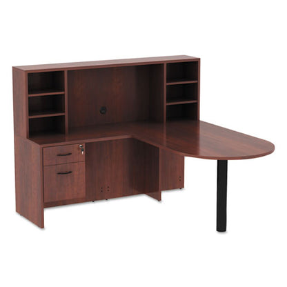 Alera Valencia Series D-top Desk, 71" X 35.5" X 29.63", Medium Cherry