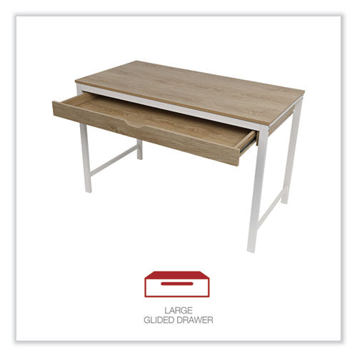 Modern Writing Desk, 47.24" X 23.62" X 29.92", Beigewood/white