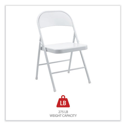 Armless Steel Folding Chair, Supports Up To 275 Lb, Gray Seat, Gray Back, Gray Base, 4/carton