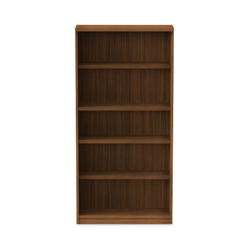 Alera Valencia Series Bookcase, Five-shelf, 31.75w X 14d X 64.75h, Modern Walnut