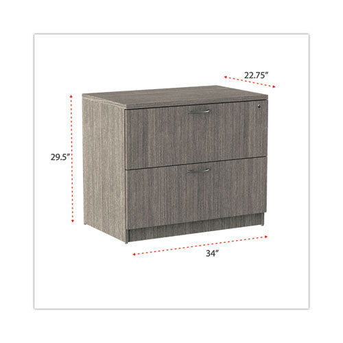 Alera Valencia Series Lateral File, 2 Legal/letter-size File Drawers, Gray, 34" X 22.75" X 29.5"