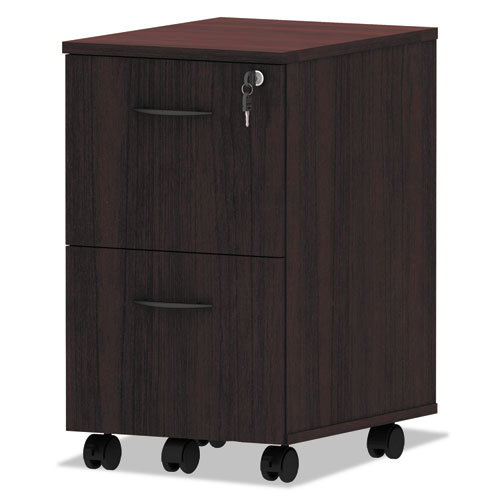 Alera Valencia Series Mobile Pedestal, Left Or Right, 2 Legal/letter-size File Drawers, Mahogany, 15.38" X 20" X 26.63"