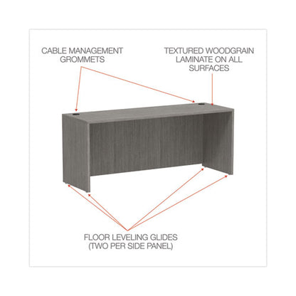 Alera Valencia Series Credenza Shell, 70.88w X 23.63d X 29.5h, Gray