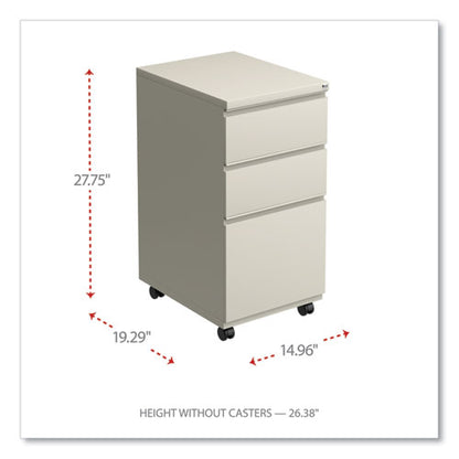 File Pedestal With Full-length Pull, Left Or Right, 3-drawers: Box/box/file, Legal/letter, Putty, 14.96" X 19.29" X 27.75"