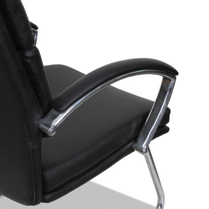 Alera Neratoli Slim Profile Stain-resistant Faux Leather Guest Chair, 23.81" X 27.16" X 36.61", Black Seat/back, Chrome Base