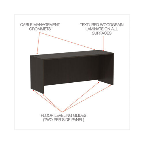 Alera Valencia Series Credenza Shell, 70.88w X 23.63d X 29.5h, Espresso