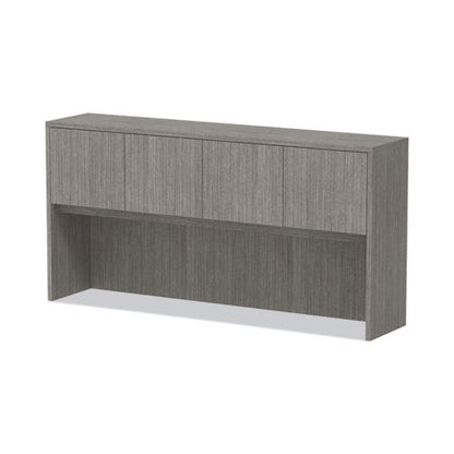 Alera Valencia Series Hutch With Doors, 4 Compartments, 70.63w X 15d X 35.38h, Gray