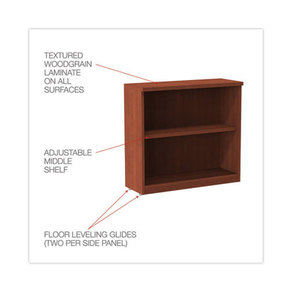 Alera Valencia Series Bookcase, Two-shelf, 31.75w X 14d X 29.5h, Med Cherry