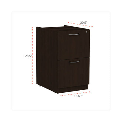 Alera Valencia Series Full Pedestal File, Left Or Right, 2 Legal/letter-size File Drawers, Espresso, 15.63" X 20.5" X 28.5"