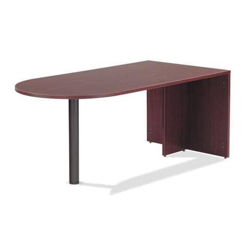 Alera Valencia Series D-top Desk, 71" X 35.5" X 29.63", Mahogany