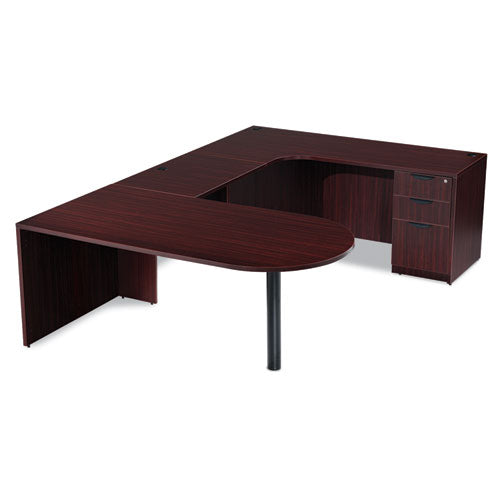 Alera Valencia Series D-top Desk, 71" X 35.5" X 29.63", Mahogany