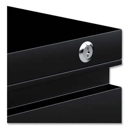 File Pedestal With Full-length Pull, Left Or Right, 2-drawers: Box/file, Legal/letter, Black, 14.96" X 19.29" X 21.65"