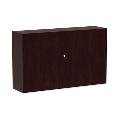 Alera Valencia Series Hutch With Doors, 4 Compartments, 58.88w X 15d X 35.38h, Mahogany