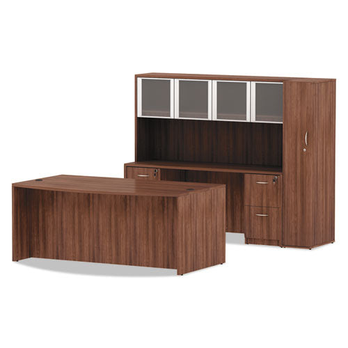 Alera Valencia Series Bow Front Desk Shell, 71" X 41.38" X 29.63", Modern Walnut