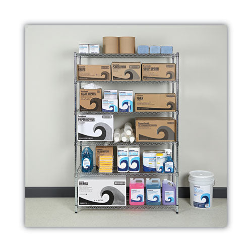 Nsf Certified 6-shelf Wire Shelving Kit, 48w X 18d X 72h, Silver