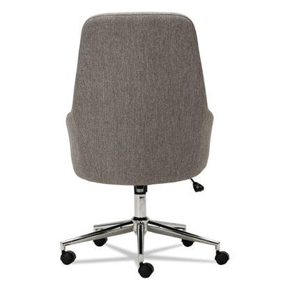 Alera Captain Series High-back Chair, Supports Up To 275 Lb, 17.1" To 20.1" Seat Height, Gray Tweed Seat/back, Chrome Base