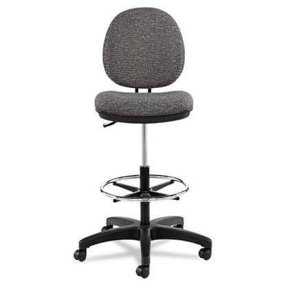 Alera Interval Series Swivel Task Stool, Supports 275 Lb, 23.93" To 34.53" Seat Height, Graphite Gray Seat/back, Black Base