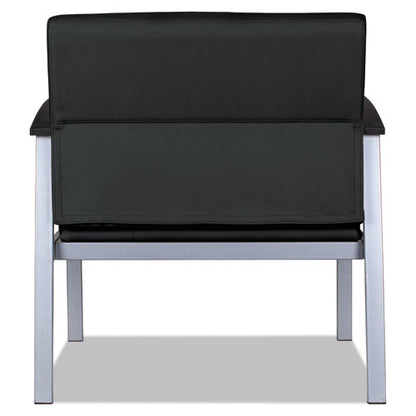 Alera Metalounge Series Bariatric Guest Chair, 30.51" X 26.96" X 33.46", Black Seat, Black Back, Silver Base