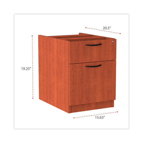 Alera Valencia Series Hanging Pedestal File, Left/right, 2-drawer: Box/file, Legal/letter, Cherry, 15.63 X 20.5 X 19.25