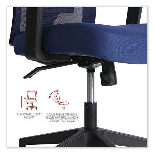 Mesh Back Fabric Task Chair, Supports Up To 275 Lb, 17.32" To 21.1" Seat Height, Navy Seat, Navy Back