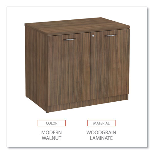 Alera Valencia Series Storage Cabinet, 34.3w X 22.78d X 29.5h, Modern Walnut