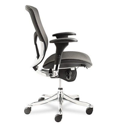 Alera Eq Series Ergonomic Multifunction Mid-back Mesh Chair, Supports Up To 250 Lb, Black Seat/back, Aluminum Base