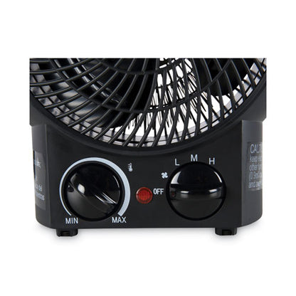 Heater Fan, 1,500 W, 8.25 X 4.37 X 9.5, Black