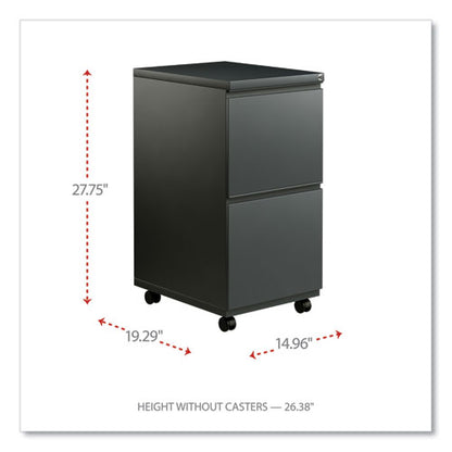 File Pedestal With Full-length Pull, Left Or Right, 2 Legal/letter-size File Drawers, Charcoal, 14.96" X 19.29" X 27.75"