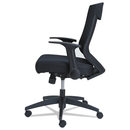 Alera Eb-k Series Synchro Mid-back Flip-arm Mesh Chair, Supports Up To 275 Lb, 18.5“ To 22.04" Seat Height, Black