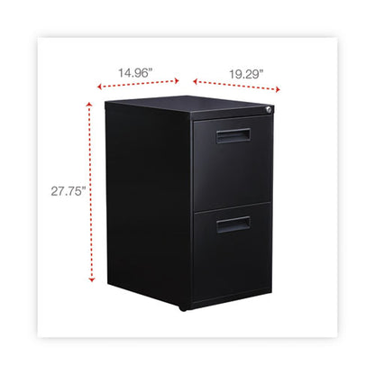 File Pedestal, Left Or Right, 2 Legal/letter-size File Drawers, Black, 14.96" X 19.29" X 27.75"