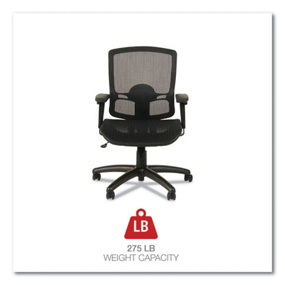 Alera Etros Series Suspension Mesh Mid-back Synchro Tilt Chair, Supports Up To 275 Lb, 15.74" To 19.68" Seat Height, Black