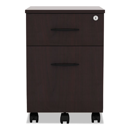 Alera Valencia Series Mobile Pedestal, Left Or Right, 2-drawers: Box/file, Legal/letter, Mahogany, 15.88" X 19.13" X 22.88"