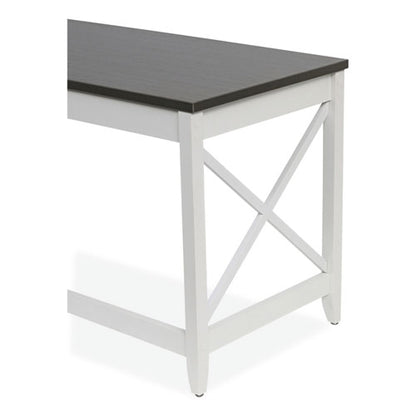 L-shaped Farmhouse Desk, 58.27" X 58.27" X 29.53", Gray/white