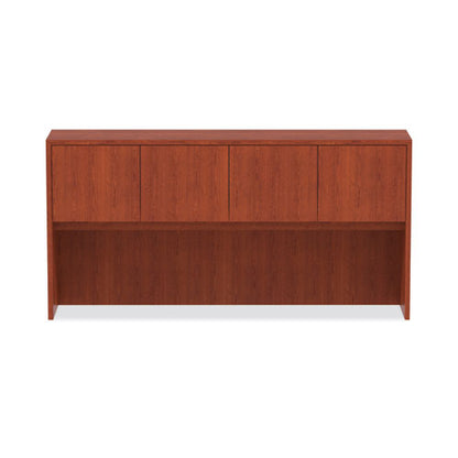 Alera Valencia Series Hutch With Doors, 4 Compartments, 70.63w X 15d X 35.38h, Medium Cherry