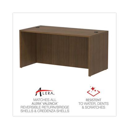 Alera Valencia Series Straight Front Desk Shell, 59.13" X 29.5" X 29.63", Modern Walnut